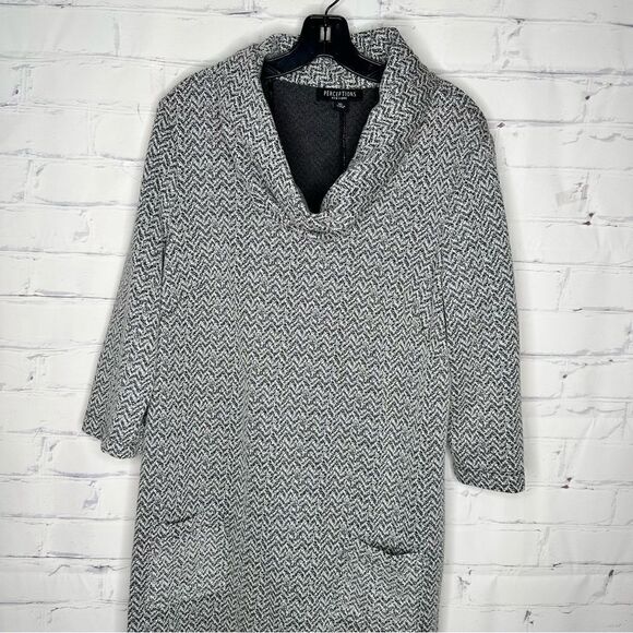 Perceptions XL black, gray & white dress - Picture 1 of 8